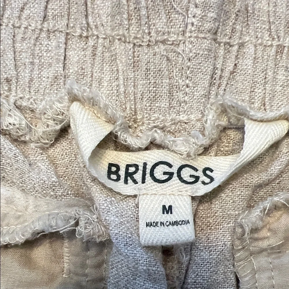 Briggs New York Natural Beige Linen Pants - Picture 2 of 4